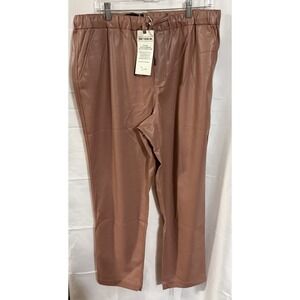 WildFang Women Pants size XL The Empower Vegan Leather Drawstring Pant
